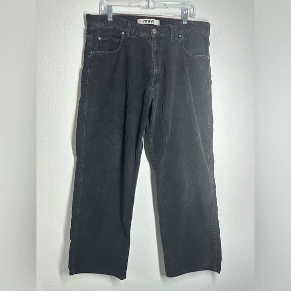 Mavi Jeans Mens 170 Max Mid Rise Straight Leg Black Corduroy Pants Size 36X 28 - Picture 2 of 12